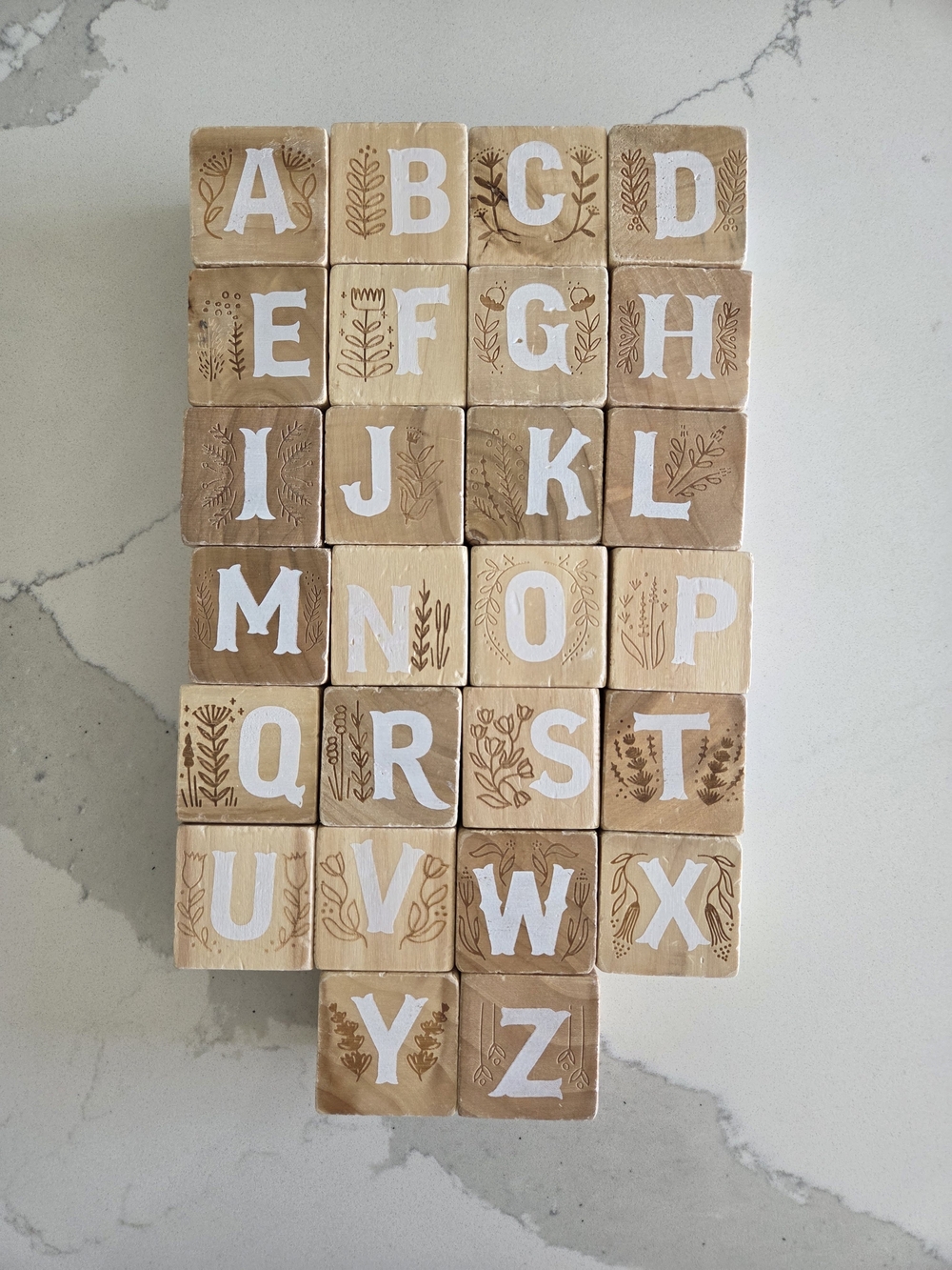 Etched Wooden Baby Blocks
